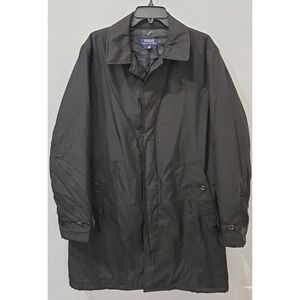 Ralph Lauren Men's M Black Long Coat light insulation Polyester Button down SMPL